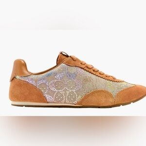 BNIB Coach Flat Sneaker in Rainbow Crystal Jacquard - Sz 6